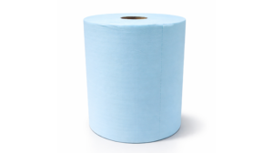 rollo celeste pc60 con precortes de hojas 30x38 para limpieza de superficies industriales sin dejar restos de pelusas. 500 servicios.